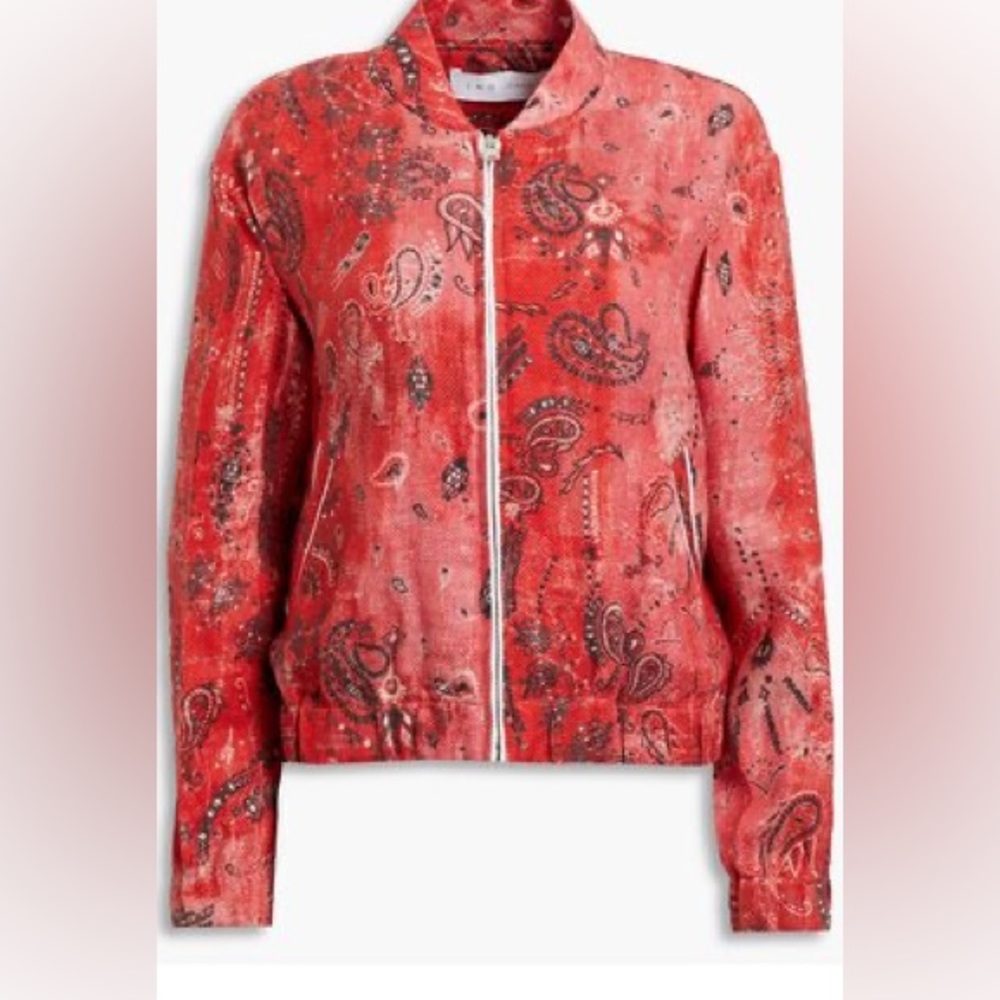 IRO Jeans Omiando paisley-print linen Bomber Jacket